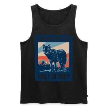 Wolf Werwolf - Männer Premium Bio Tank Top - Schwarz - Vorne - AI Model Male 178 light (178cm)