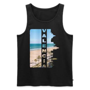 Valencia Spain City Skyline Holiday Summer - Men's Premium Organic Tank Top - black - Front - Michal (187cm)