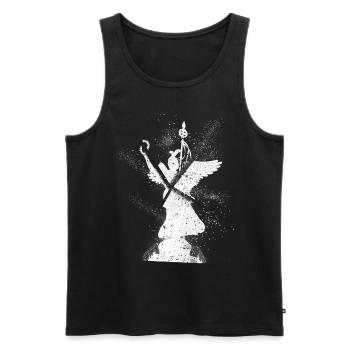 Berlin Deutschland Stadt Skyline Grunge Splash - Männer Premium Bio Tank Top - Schwarz - Vorne - Michal (187cm)