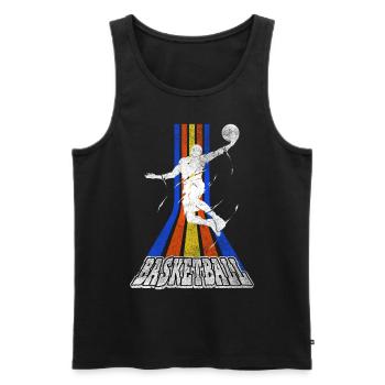 Basketteur Basketteur Dunking Vintage Retro - Débardeur bio Premium Homme - noir - Devant - Michal (187cm)