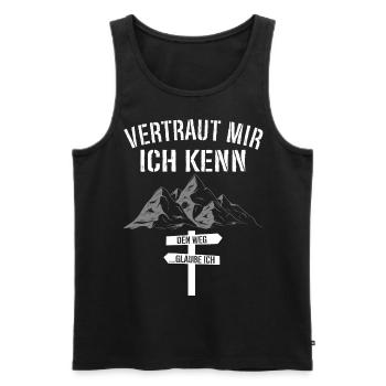 Wandern Geschenk Für Wanderer Berge Trekking - Männer Premium Bio Tank Top - Schwarz - Vorne - Michal (187cm)