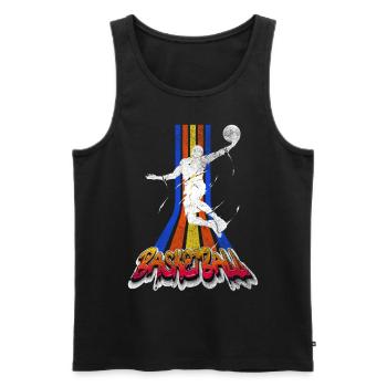 Basketteur Basketteur Dunking Vintage Retro - Débardeur bio Premium Homme - noir - Devant - Michal (187cm)