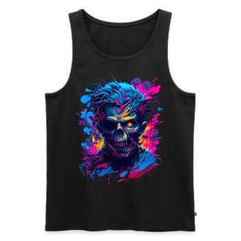 Zombie Head - Männer Premium Bio Tank Top - Schwarz - Vorne - AI Model Male 178 light (178cm)
