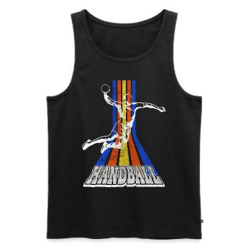 Handball Handball Player Handball Player Vintage Retro - Débardeur bio Premium Homme - noir - Devant - Michal (187cm)