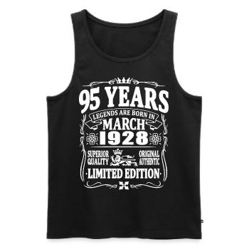 95 years old - born in March 1928 - Men's Premium Organic Tank Top - black - Front - Michal (187cm)