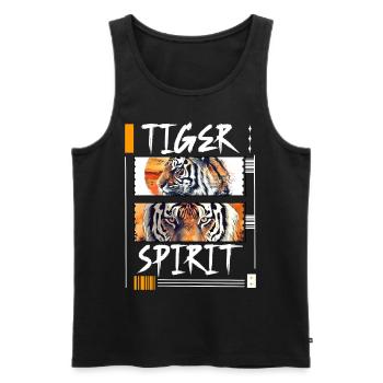Tiger, Tiger Head, Big Cat, Predator, Wild, Strong - Men's Premium Organic Tank Top - black - Front - AI Model Male 178 light (178cm)