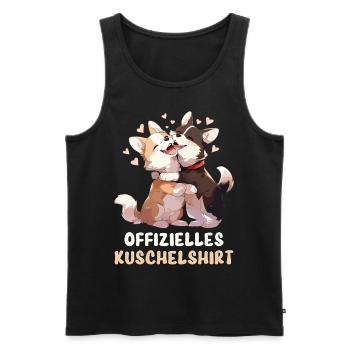 Chemise Câline Officielle Chiens Animal Amour Coeur Doux - Débardeur bio Premium Homme - noir - Devant - Michal (187cm)