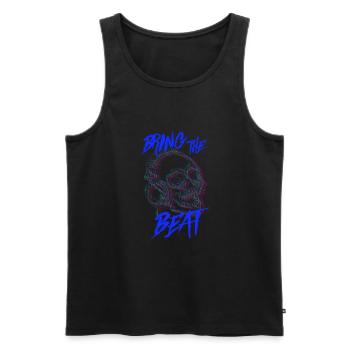 Skull with headphones - Men's Premium Organic Tank Top - black - Front - Michal (187cm)