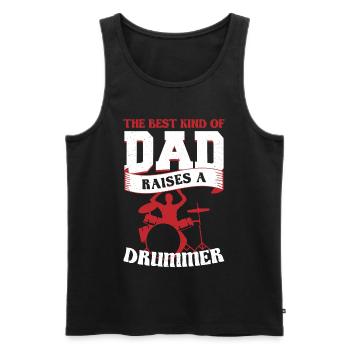 Sohn Vater Schlagzeug Drummer Spruch Dad - Männer Premium Bio Tank Top - Schwarz - Vorne - AI Model Male 178 light (178cm)