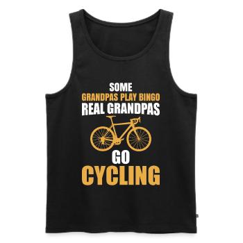 grand-père vélo drôle de pension - Débardeur bio Premium Homme - noir - Devant - Michal (187cm)