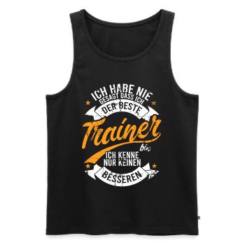Trainer - Männer Premium Bio Tank Top - Schwarz - Vorne - AI Model Male 178 light (178cm)