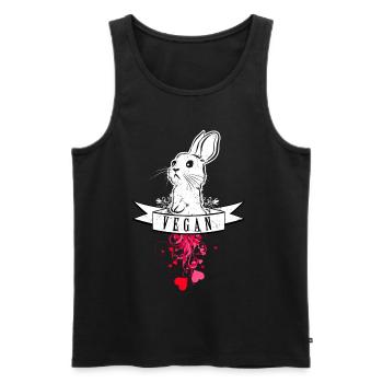 Vegan Bunny Rabbit Hase Kaninchen Vegetarier - Männer Premium Bio Tank Top - Schwarz - Vorne - AI Model Male 178 light (178cm)