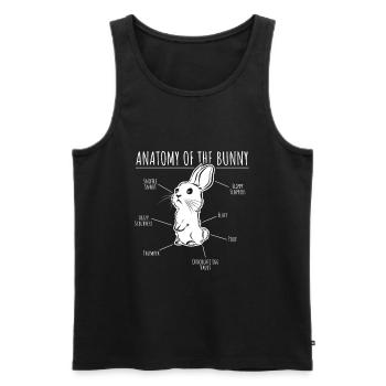 Anatomie drôle de la chemise de lapin de lapin de lapin - Débardeur bio Premium Homme - noir - Devant - Michal (187cm)