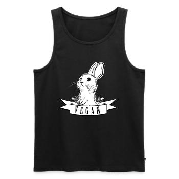 Vegan Bunny Rabbit Hase Kaninchen Vegetarier - Männer Premium Bio Tank Top - Schwarz - Vorne - AI Model Male 178 light (178cm)