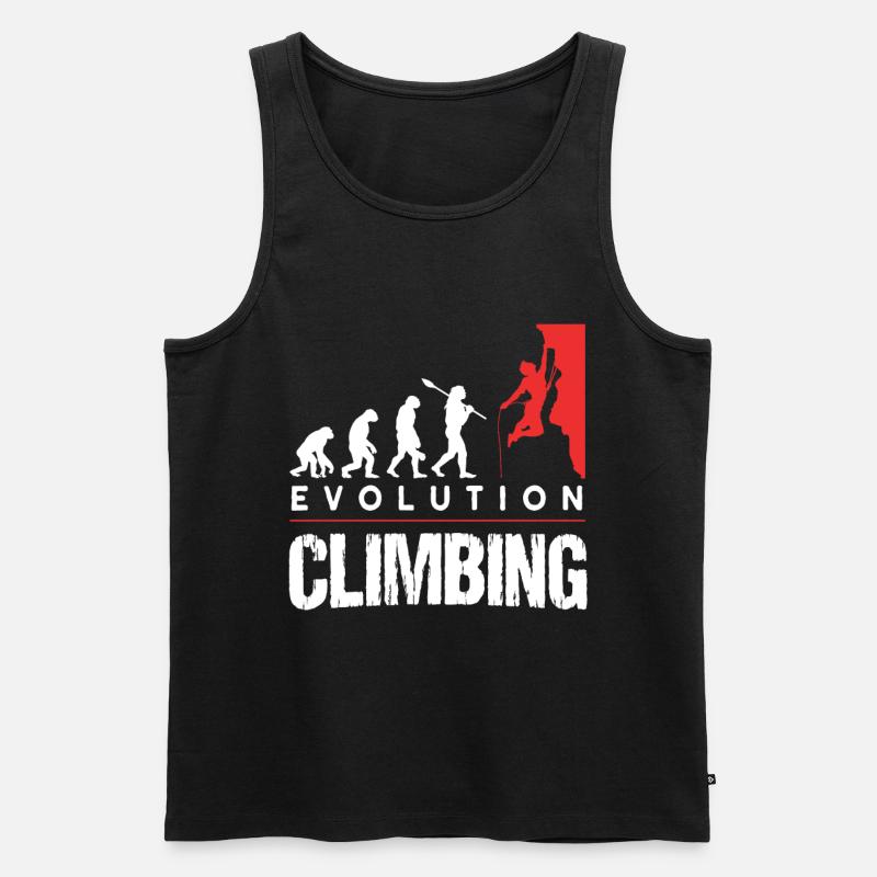 Climbing Evolution Klettern Boulderer - Männer Premium Bio Tank Top - Schwarz