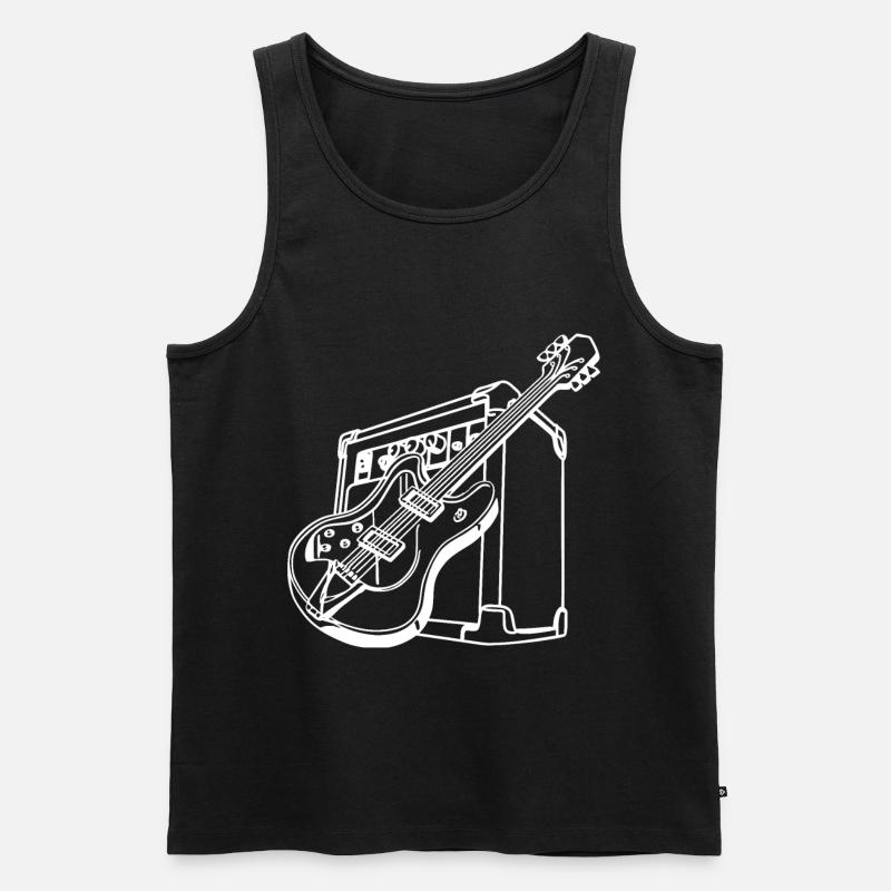 Guitar - Männer Premium Bio Tank Top - Schwarz