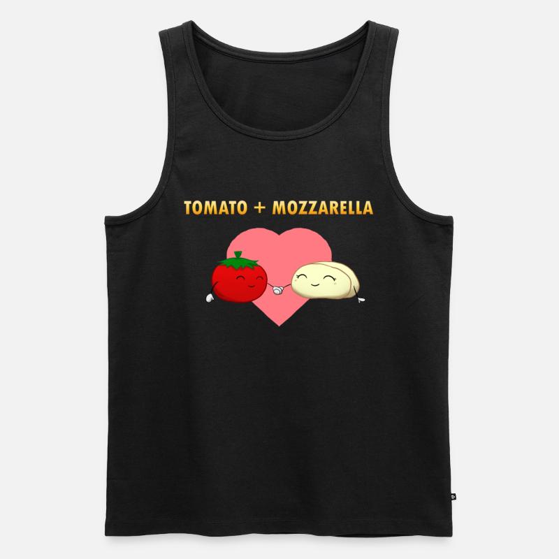 Tomate Mozarella - Männer Premium Bio Tank Top - Schwarz