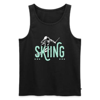 Ski, skier, skiing, christmas - Men's Premium Organic Tank Top - black - Front - Michal (187cm)