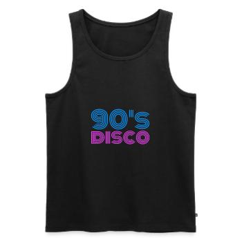 90s 90er Jahre Outfit 90's Disco Party Geschenk - Männer Premium Bio Tank Top - Schwarz - Vorne - Michal (187cm)