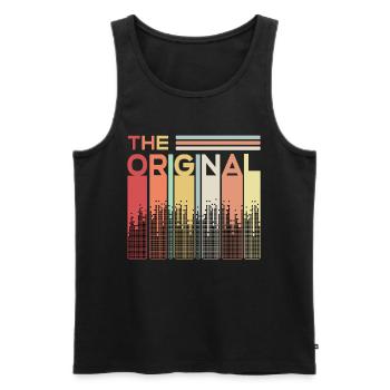 The Original Partnerlook Geschenkidee - Männer Premium Bio Tank Top - Schwarz - Vorne - Michal (187cm)