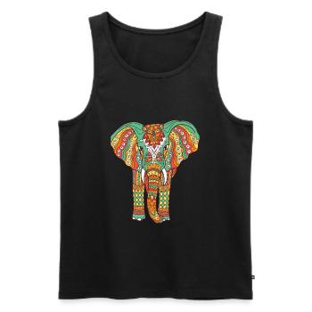 Elephant Yoga India Gymnastique idée cadeau mandala - Débardeur bio Premium Homme - noir - Devant - AI Model Male 178 light (178cm)