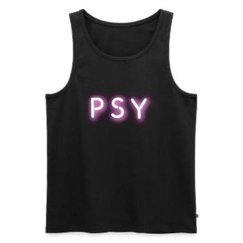 psychédélique trance psytrance psy couleurs néon - Débardeur bio Premium Homme - noir - Devant - AI Model Male 178 light (178cm)