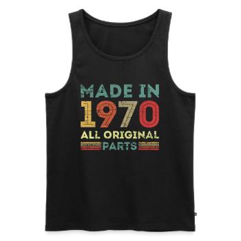 Made in 1970 Original Parts Vintage Birthday - Men's Premium Organic Tank Top - black - Front - Michal (187cm)