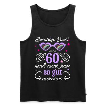 60 Geburtstag Jahrgang 1960 60 Jahre Lustig Frau - Männer Premium Bio Tank Top - Schwarz - Vorne - Michal (187cm)