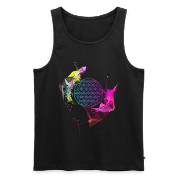 flower of Life - Men's Premium Organic Tank Top - black - Front - AI Model Male 178 light (178cm)