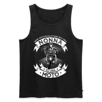 Chemise par Nonna su una moto Donna Nonna - Débardeur bio Premium Homme - noir - Devant - AI Model Male 178 light (178cm)