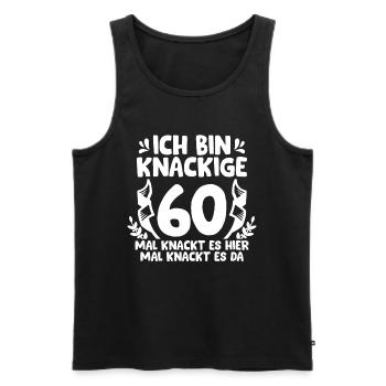 60. Geburtstag Mann Frau Lustig Spruch Alter Jahre - Männer Premium Bio Tank Top - Schwarz - Vorne - Michal (187cm)