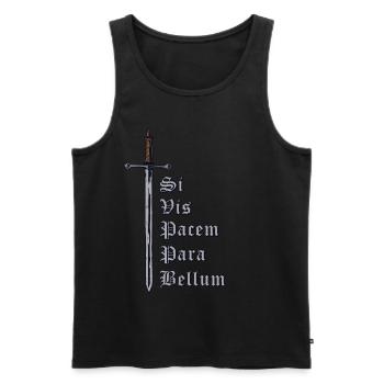 Latin avec épée - Si Vis Pacem Para Bellum - Débardeur bio Premium Homme - noir - Devant - AI Model Male 178 light (178cm)