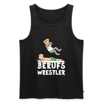 Wrestler Physiothérapeute Wrestler - Débardeur bio Premium Homme - noir - Devant - AI Model Male 178 light (178cm)