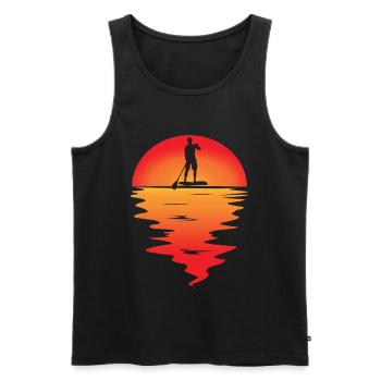 SUP Stand Up Paddle Board Standup Paddeling - Männer Premium Bio Tank Top - Schwarz - Vorne - Michal (187cm)