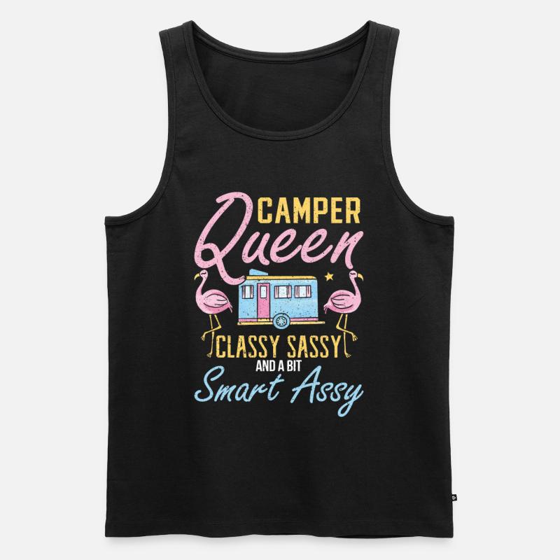 Camper Queen Classy Sassy Smart Assy Camping - Männer Premium Bio Tank Top - Schwarz