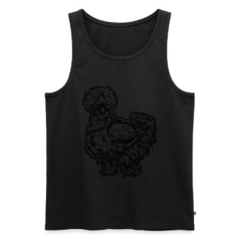 Poulet de soie dessin - Débardeur bio Premium Homme - noir - Devant - Michal (187cm)