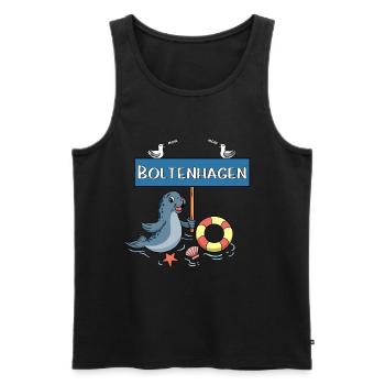 Moin Moin - Ostseebad Boltenhagen - Männer Premium Bio Tank Top - Schwarz - Vorne - Michal (187cm)