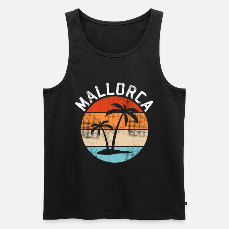 Mallorca retro - Männer Premium Bio Tank Top - Schwarz