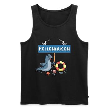 Moin Moin - Ostseebad Kellenhusen - Männer Premium Bio Tank Top - Schwarz - Vorne - Michal (187cm)