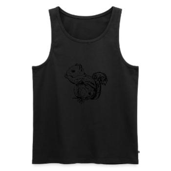 Drawing of a chipmhörchen - Men's Premium Organic Tank Top - black - Front - AI Model Male 178 light (178cm)