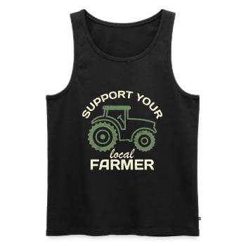 Support Your Local Farmer Farmers Local Food - Men's Premium Organic Tank Top - black - Front - AI Model Male 178 light (178cm)