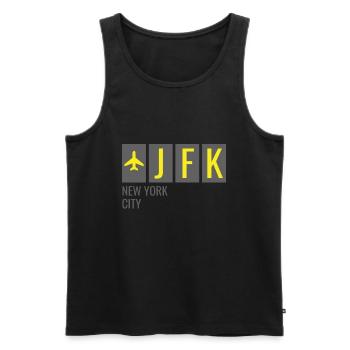 JFK New York City Airport Code - Men's Premium Organic Tank Top - black - Front - AI Model Male 178 light (178cm)