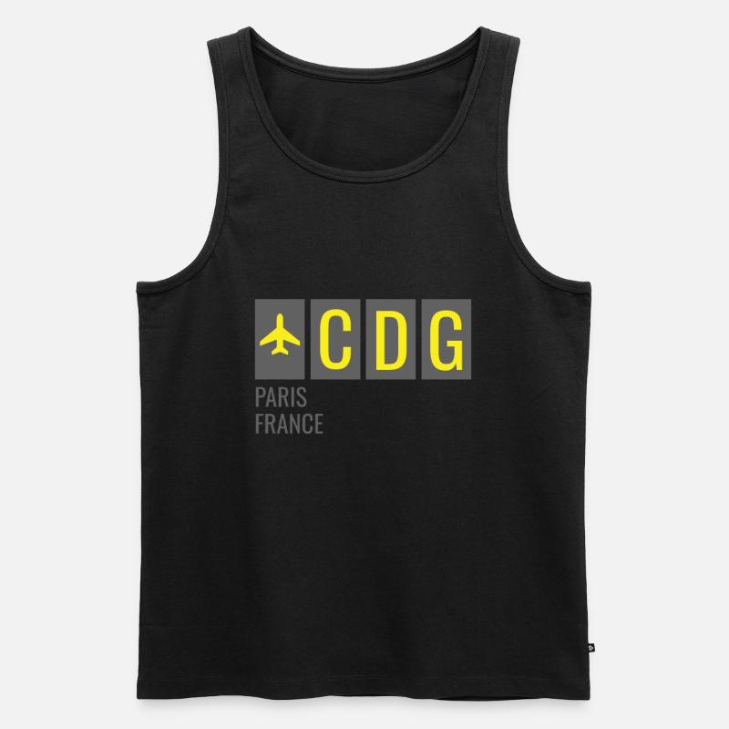 CDG Paris Frankreich Flughafen Code - Männer Premium Bio Tank Top - Schwarz