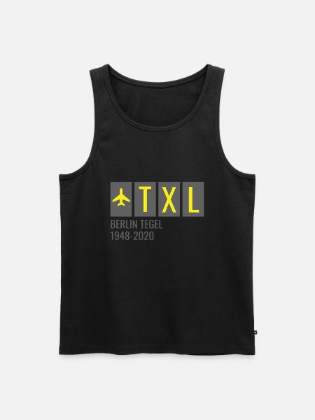 TXL Berlin Tegel Tyskland FlygplatsKod - Ekologisk premium tanktopp herr - svart