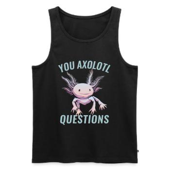 You Axolotl Questions Axolotl Amant - Débardeur bio Premium Homme - noir - Devant - Michal (187cm)