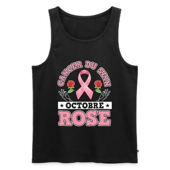 In October We Wear Pink Brustkrebs - Männer Premium Bio Tank Top - Schwarz - Vorne - AI Model Male 178 light (178cm)