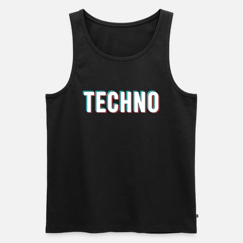 Techno - Männer Premium Bio Tank Top - Schwarz