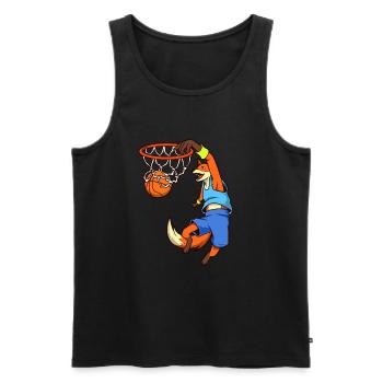 Comic Fuchs spielt Basketball - Männer Premium Bio Tank Top - Schwarz - Vorne - Michal (187cm)