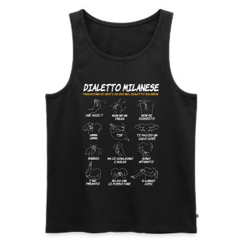Milano Dialetto Milanese Gesti divertenti - Men's Premium Organic Tank Top - black - Front - AI Model Male 178 light (178cm)