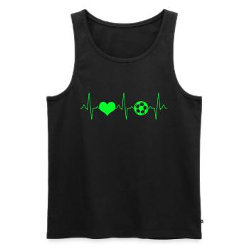 Battement de cœur de football - Débardeur bio Premium Homme - noir - Devant - Michal (187cm)